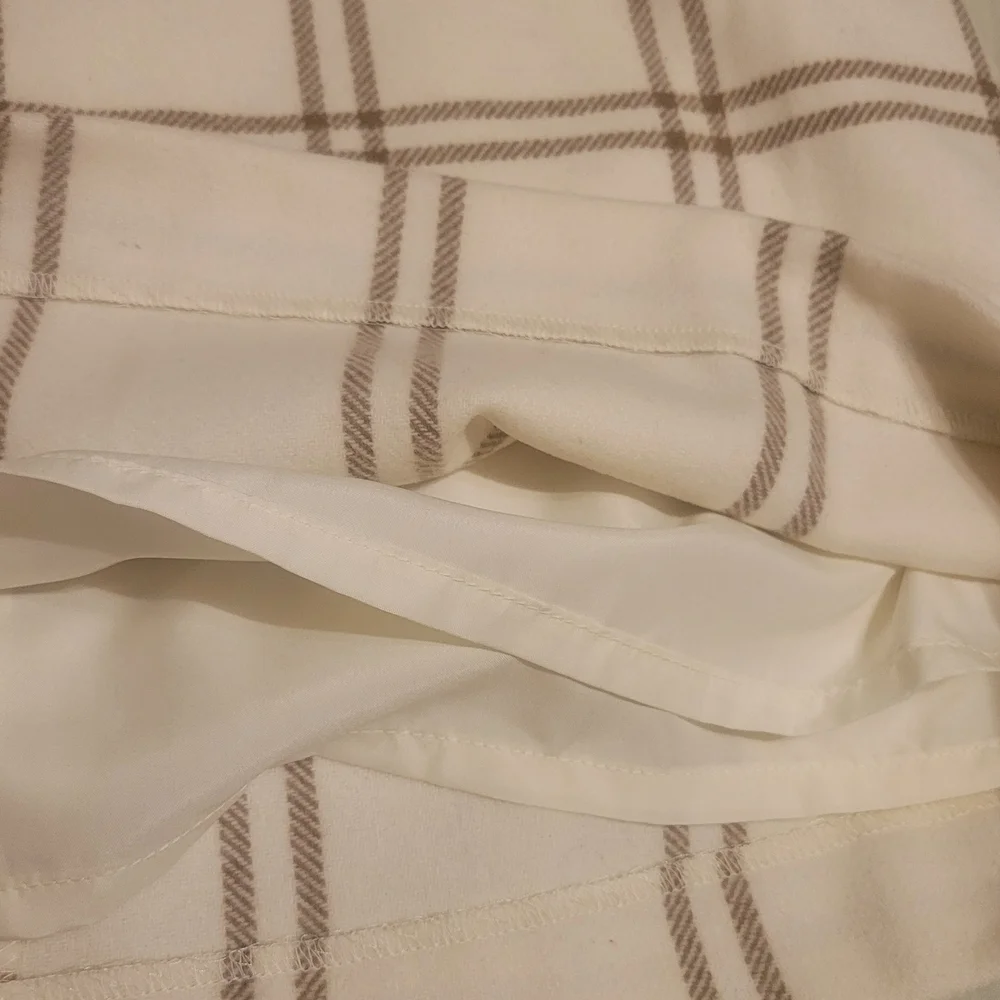 J. Crew Cream Braonw Plaid Mini Skirt